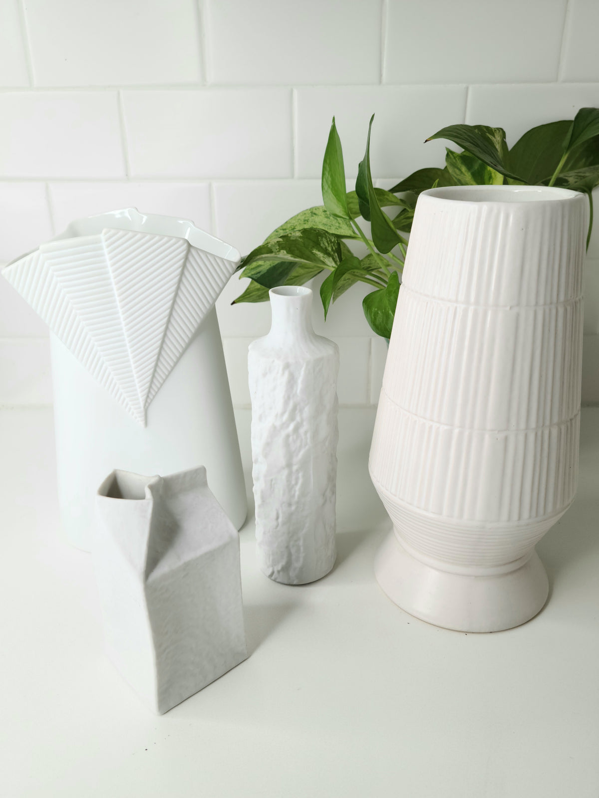 West German Bisque Vase by M. Frey