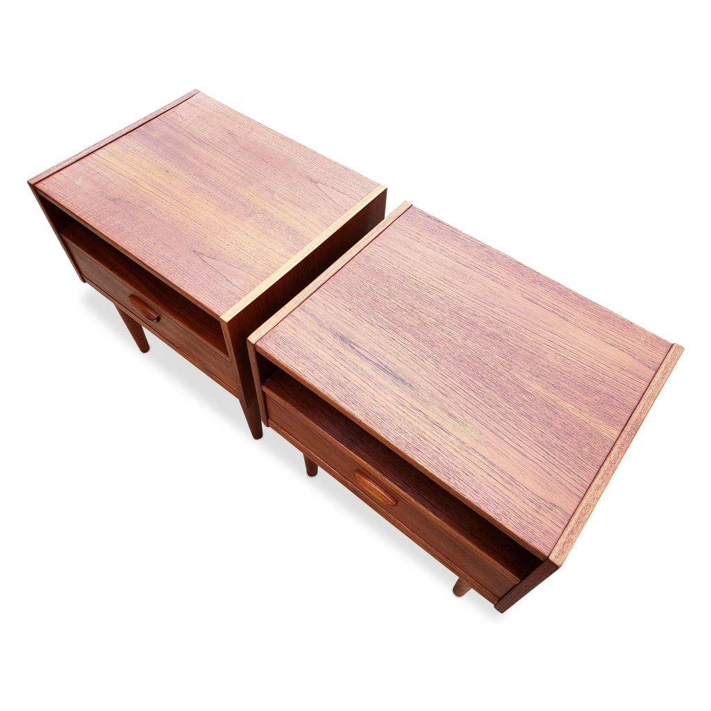 Danish Teak Bedside Tables By Kai Kristiansen Nighststands