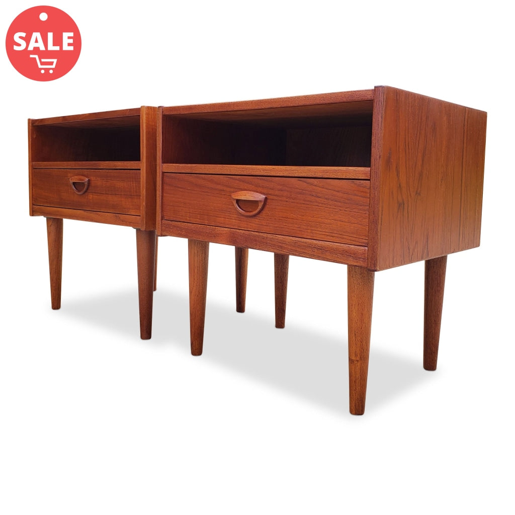 Danish Teak Bedside Tables By Kai Kristiansen Nighststands
