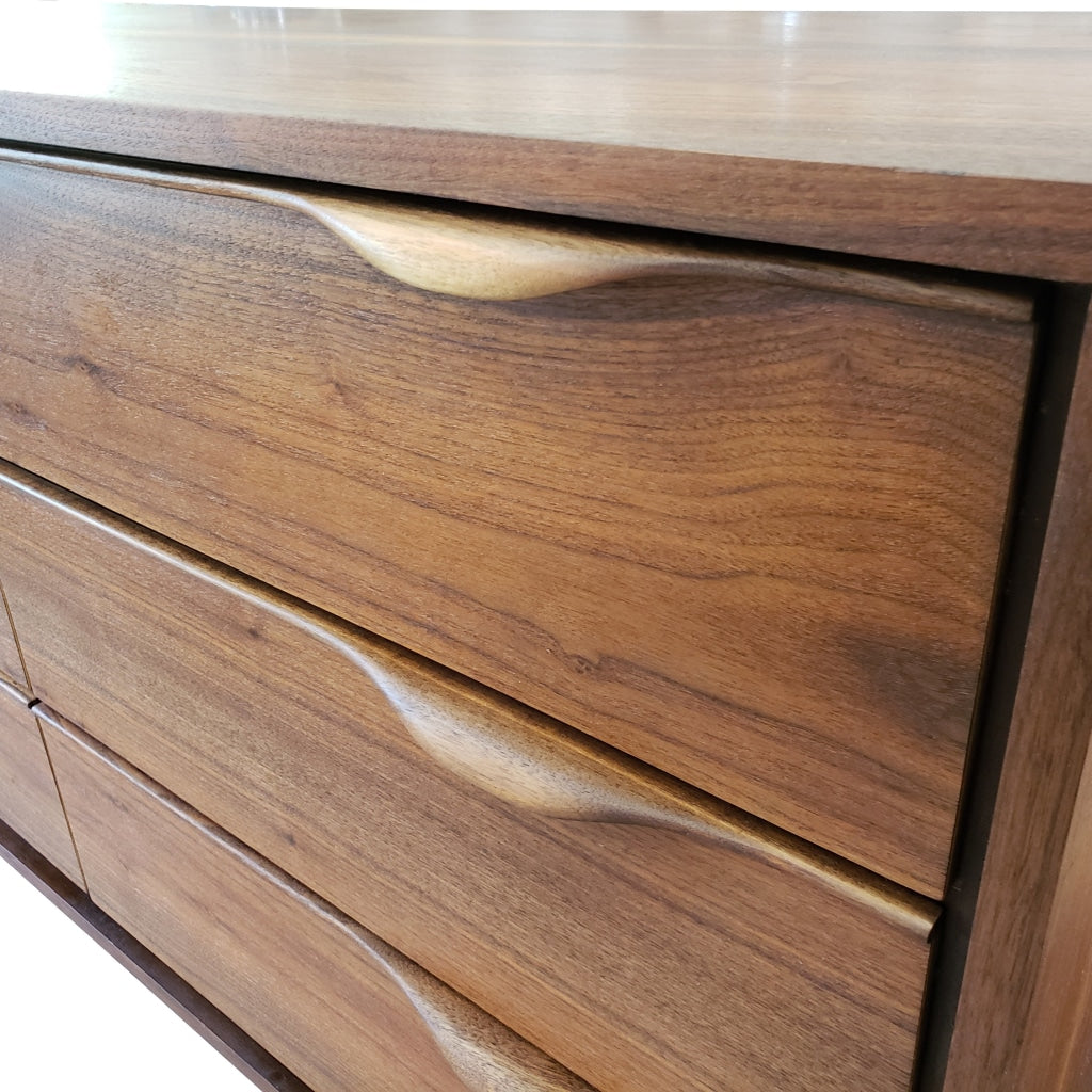 Mid Century Modern Walnut Nine Drawer Dresser